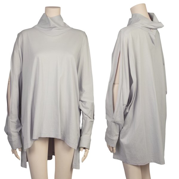 【中古】 イッセイミヤケISSEY MIYAKE コットンハイネックドルマンカットソー ともし火薄墨色2【レディース】