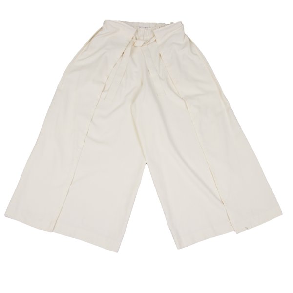 【中古】 イッセイミヤケISSEY MIYAKE ラップストリングデザインワイドパンツ アイボリー1【レディース】｜PLAYFUL