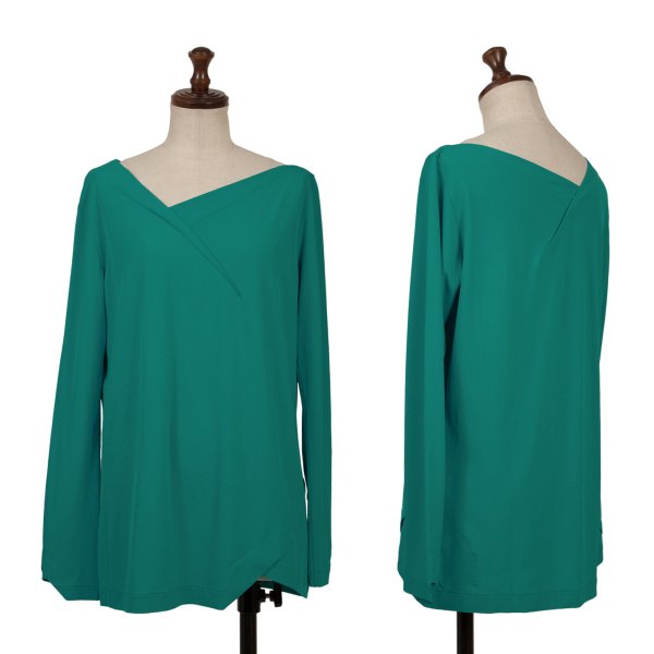 【中古】 ラグネ キカス ヨウジヤマモトRAGNE KIKAS Yohji Yamamoto ネックデザインストレッチカットソー 青緑色2【レディース】