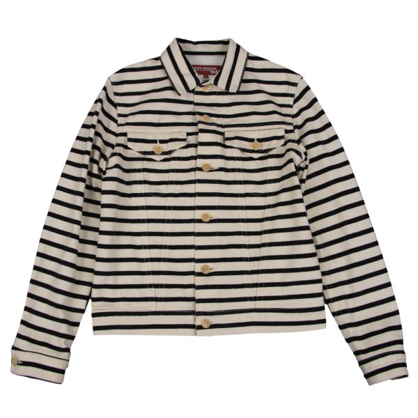 【中古】 ジュンヤワタナベ マン コムデギャルソン×リーバイスJUNYA WATANABE MAN×Levi コットンボーダートラッカージャケット アイボリー黒XS【メンズ】