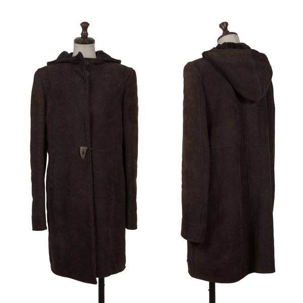 【中古】 ジルサンダーJIL SANDER フーデッドムートンコート 茶36【レディース】｜PLAYFUL