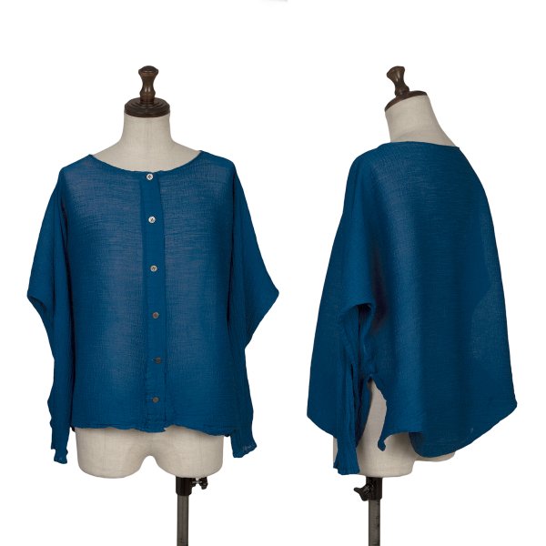 【中古】 ISSEY MIYAKE me クレーププリーツカーディガン 青F【レディース】