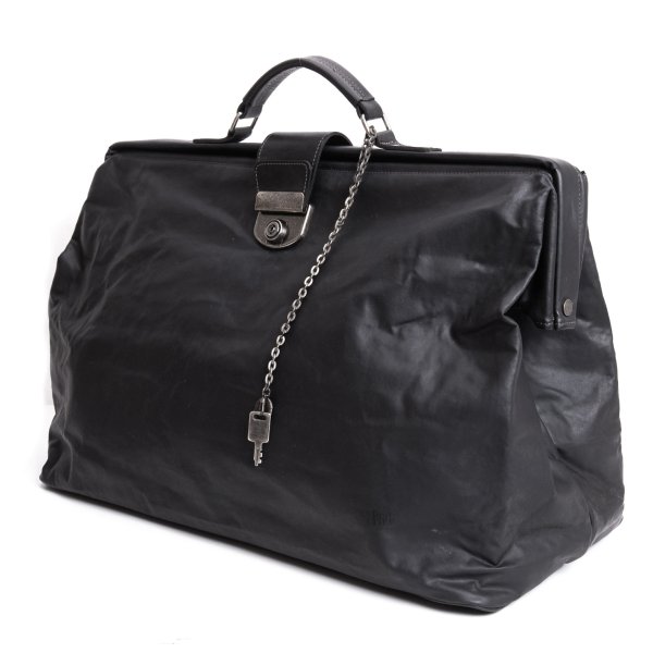 【中古】 ジャンポールゴルチエ オムJean Paul GAULTIER HOMME 金入れ上塗りボストンバッグ 黒【メンズ】