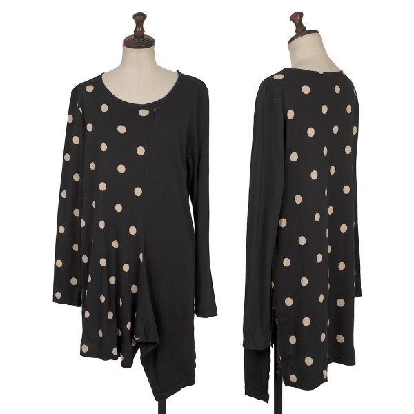 【中古】 ヨウジヤマモト ノアールYohji Yamamoto NOIR 点点刷り上げるうつり変わりカットソー 黒オフ2【レディース】