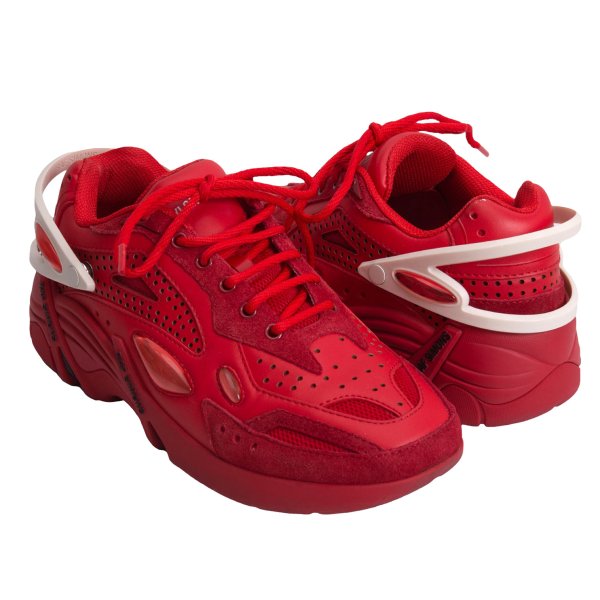 【中古】 ラフシモンズRAF SIMONS Runner CYLON-21 ローカットスニーカー 赤38(24糎位)【レディース】 靴-スニーカー