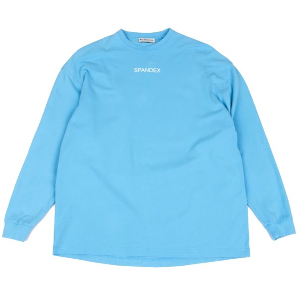 【中古】 バレンシアガBALENCIAGA SPANDEXロゴプリントカットソー 水色S【メンズ】