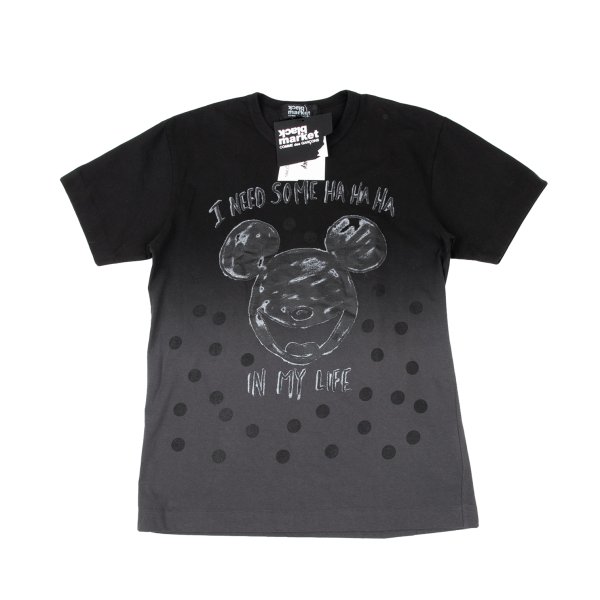 【中古】 黒いこと証券業界 コムデ給仕×ウォルトディズニーBlackmarket COMME des GARCONS×Disney ミッキーマウスプリントグラデーションプルオーバー 黒M【レディース】