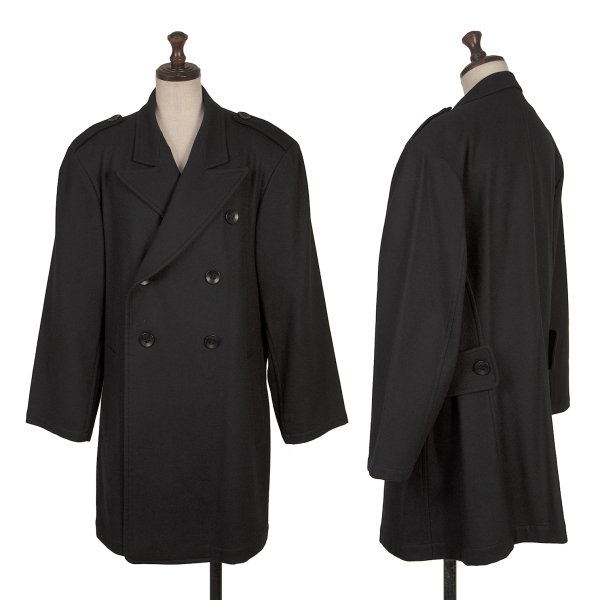 【中古】 ワイズY\u0027s メルトンウールエポレットダブルジャケット 黒M位【レディース】