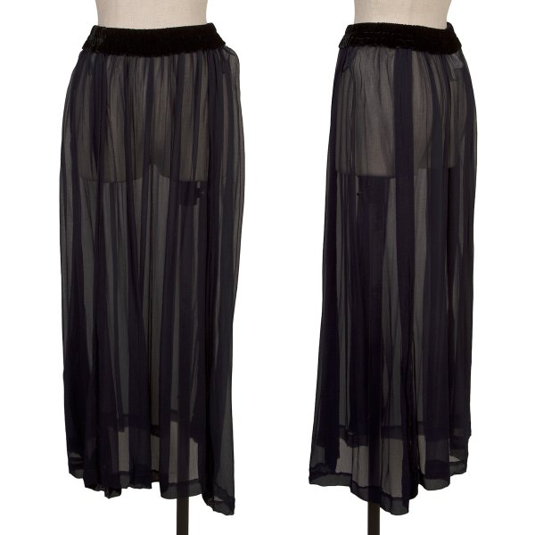 【中古】 ローブドシャンブル コムデギャルソンrobe de chambre COMME des GARCONS インディゴ染めベロアウエストシアースカート 紺M位【レディース】｜PLAYFUL