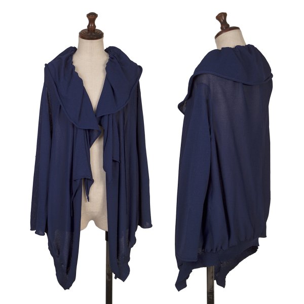 【中古】 ヨウジヤマモト ファムYohji Yamamoto FEMME アセテートナイロンシャーリングニットカーディガン 青2【レディース】