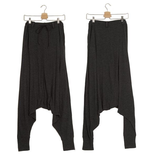 【中古】 ヨウジヤマモト ノアールYohji Yamamoto NOIR 混紡アクリルサルエルパンツ 濃灰色薄墨色1【レディース】