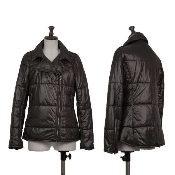 【中古】 ヒステリックグラマーHYSTERIC GLAMOUR SOFILETA製ナイロンキルティング中綿ライダースジャケット 黒F【レディース】｜PLAYFUL
