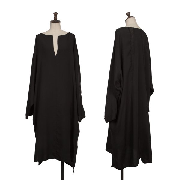【中古】 ワイズY\u0027s テンセルバックリブうつり変わりデザインスキッパーワンピース 黒1【レディース】