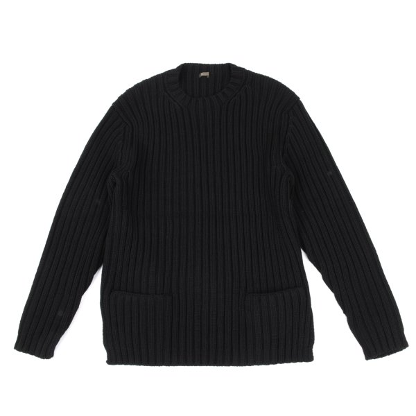 【中古】 ワイズフォーメンY\u0027s for men ウールポケットデザインローゲージニットセーター 黒M位【メンズ】