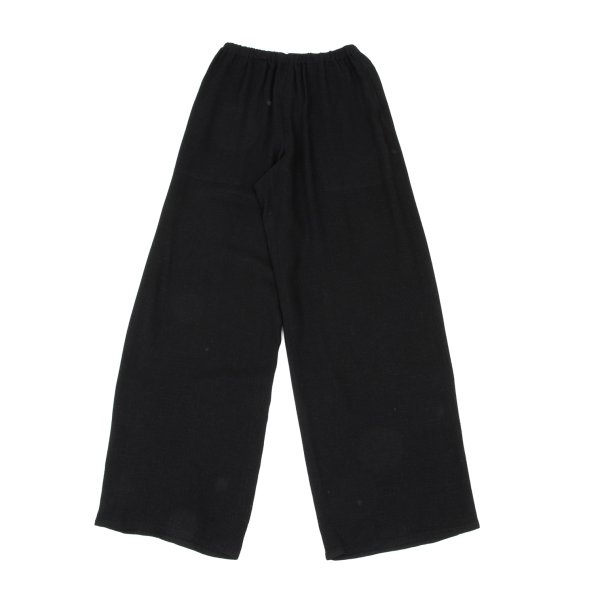 【中古】 栽培所Plantation レーヨンリネンストレートパンツ 黒M【レディース】