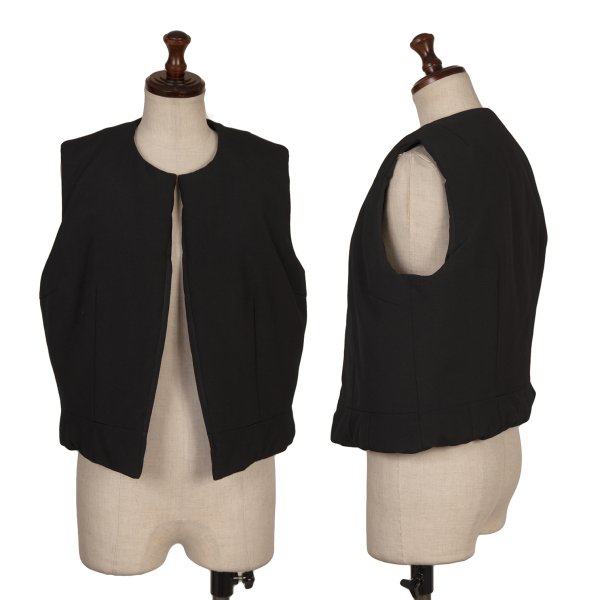 【中古】 コムコム コムデギャルソンCOMME des GARCONS パデッドボタンレスベスト 黒S【レディース】｜PLAYFUL