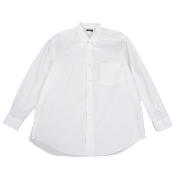 【中古】 コムデ給仕 オムプリュスCOMME des GARCONS HOMME PLUS コットンリボンカラーシャツ 白M位【メンズ】