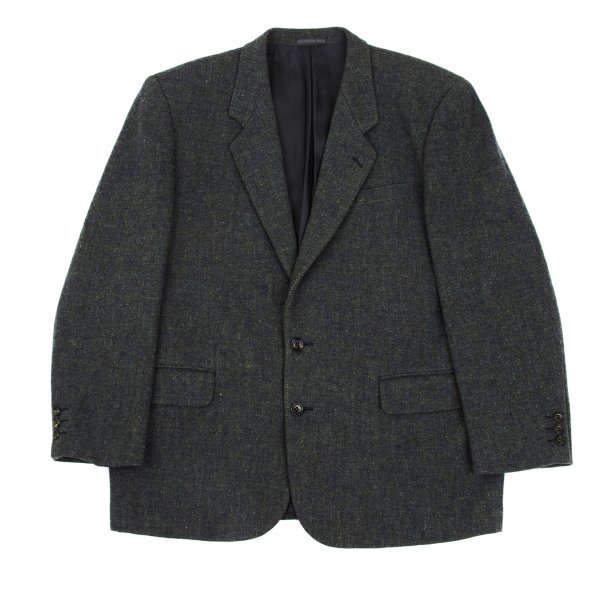 【中古】 コムデ給仕 オムCOMME des GARCONS HOMME 毛糸2Bツィード上衣 緑他L【メンズ】