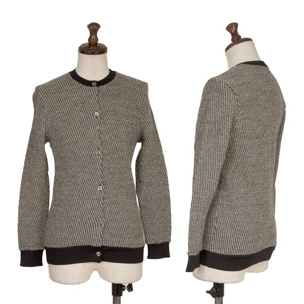 【中古】 コムデギャルソンCOMME des GARCONS ウールトリムカーディガン 黒オフM位【レディース】｜PLAYFUL