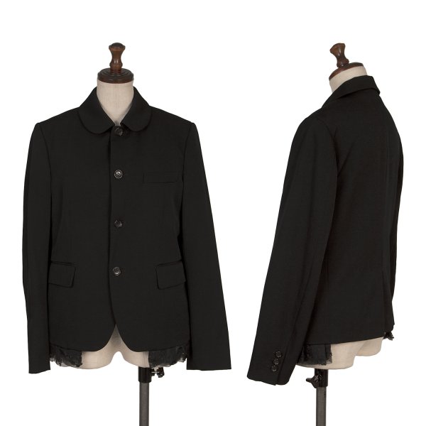 【中古】 コムコム コムデギャルソンCOMME des GARCONS ウールギャバフリルインサイドジャケット 黒S【レディース】｜PLAYFUL 33,674円