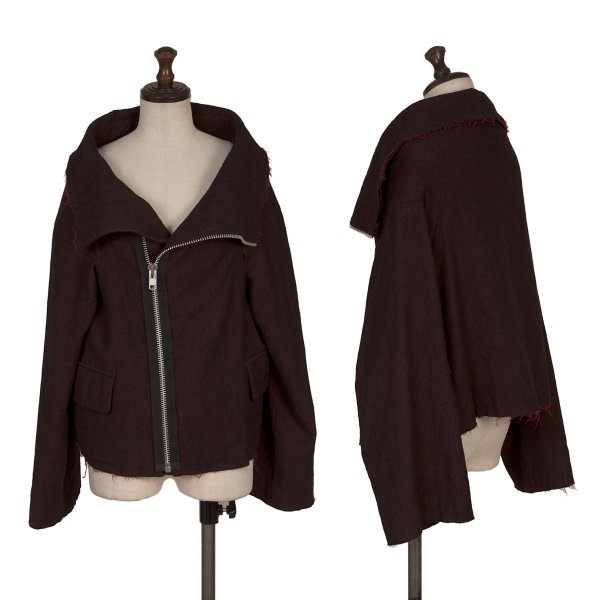 【中古】 トリココムデギャルソンtricot COMME des GARCONS 羊毛縮絨点点上張り裁ち切り上衣 ボルドーワインM【レディース】