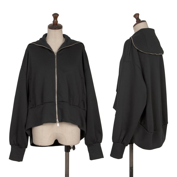 【中古】 ノアール ケイ ニノミヤnoir kei ninomiya ダブルフルジップポリスウェットフーディー 黒S【レディース】