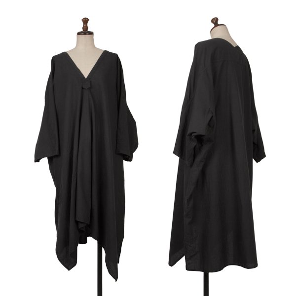 【中古】 ワイズY\u0027s 綿織物Vのど首上衣 黒2【レディース】 レディースファッション-ワンピース
