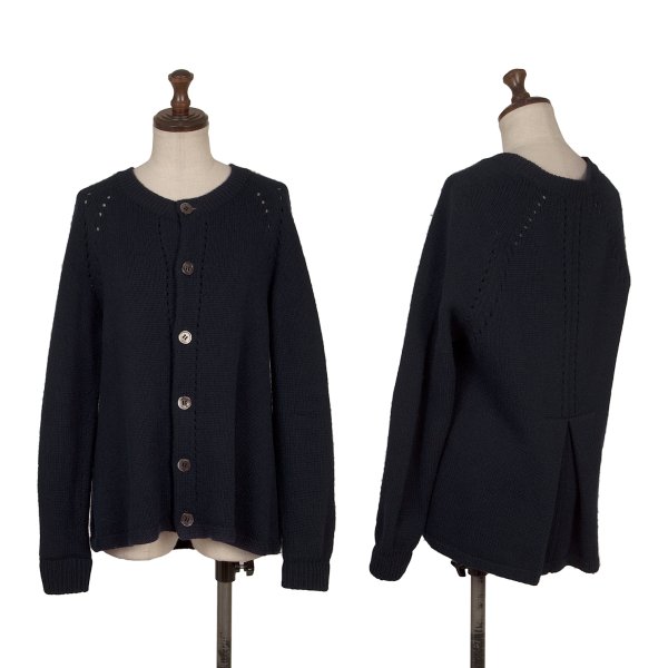 【中古】 トリココムデギャルソンtricot COMME des GARCONS 針抜きクルーネックニットカーディガン 紺M位【レディース】