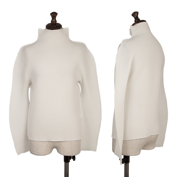 【中古】 イッセイミヤケミーISSEY MIYAKE me ストレッチプリーツハイネックカットソー オフF【レディース】