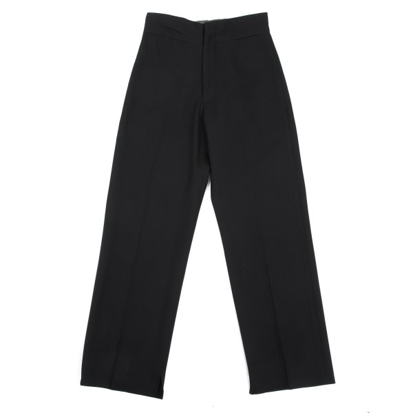 【中古】 ヨウジヤマモトファムYohji Yamamoto FEMME ウールギャバフロント玉縁ポケットパンツ 黒S【レディース】