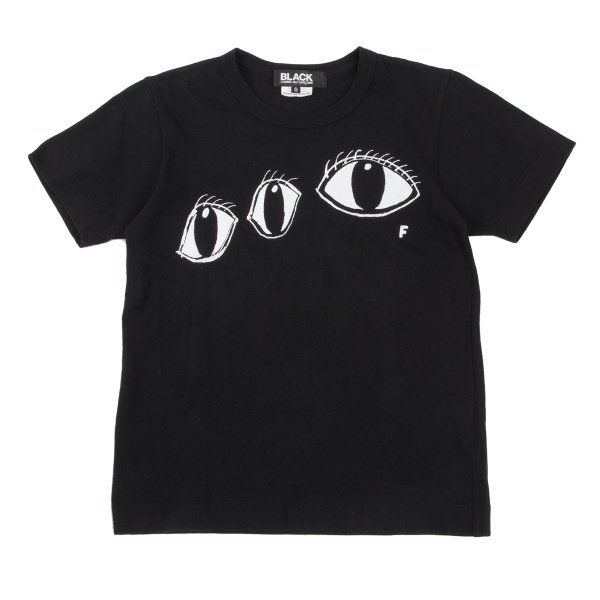 【中古】 ブラックコムデギャルソンBLACK COMME des GARCONS アイプリントティーシャツ 黒S【レディース】 レディースファッション-トップス