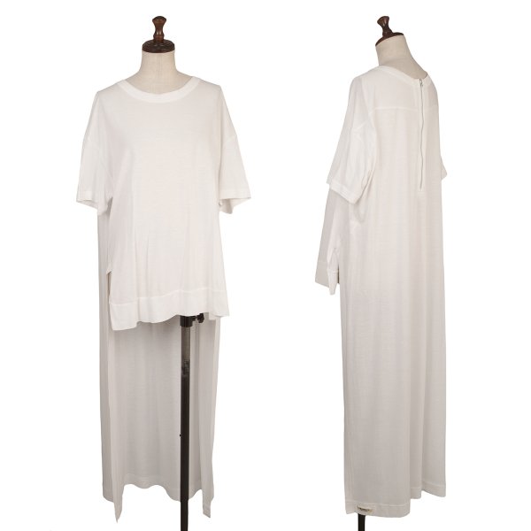 【中古】 レギュレーション ヨウジヤマモトREGULATION yohji yamamoto バックロングハーフジップTシャツ 白2【レディース】|PLAYFUL