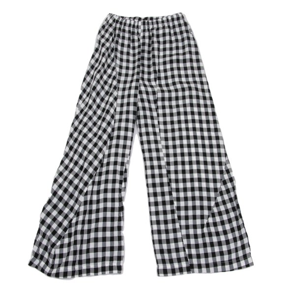 【中古】 トリココムデギャルソンtricot COMME des GARCONS カーブ切替チェックワイドパンツ 白黒M位【レディース】｜PLAYFUL