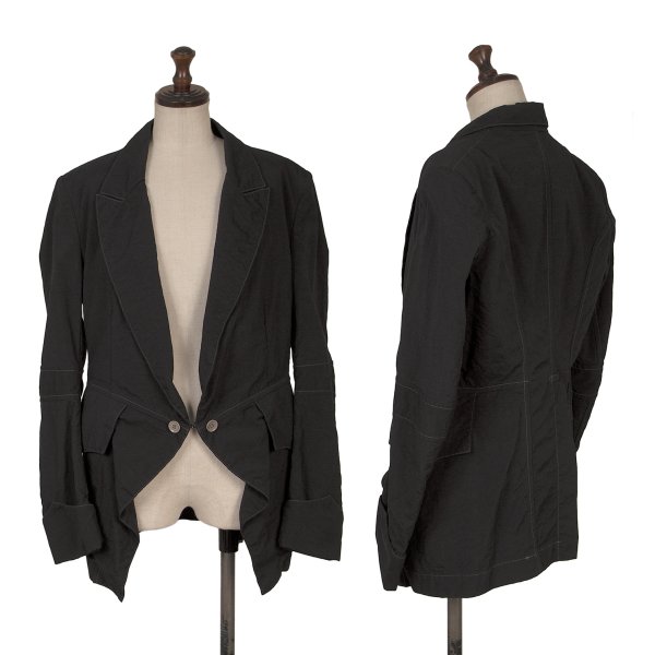 【中古】 ワイズ 赤いこと付け札Y\u0027s Red Label ナイロンフックデザインジャケット 黒2【レディース】