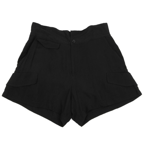 【中古】 ヨウジヤマモト ノアールYohji Yamamoto NOIR 人絹混ポケットデザインショートパンツ 黒2【レディース】