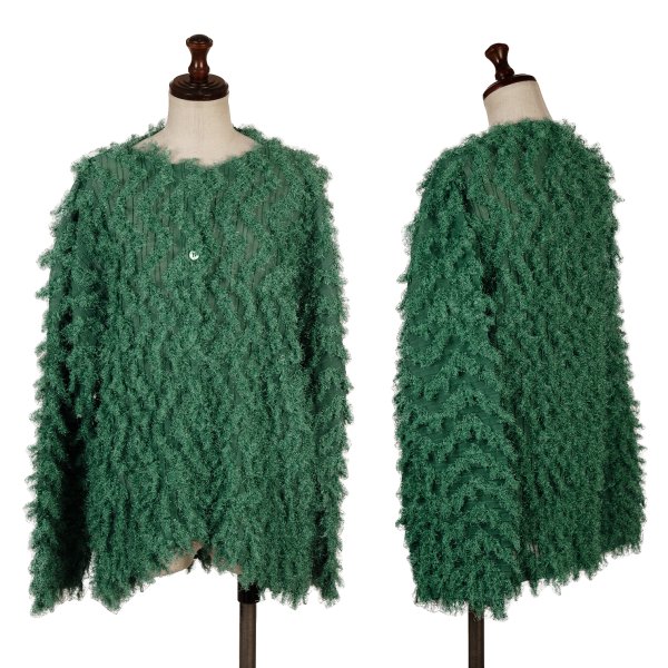 【中古】 イッセイミヤケ ミーISSEY MIYAKE me ジグザグシャギープリーツカーディガン 緑F【レディース】