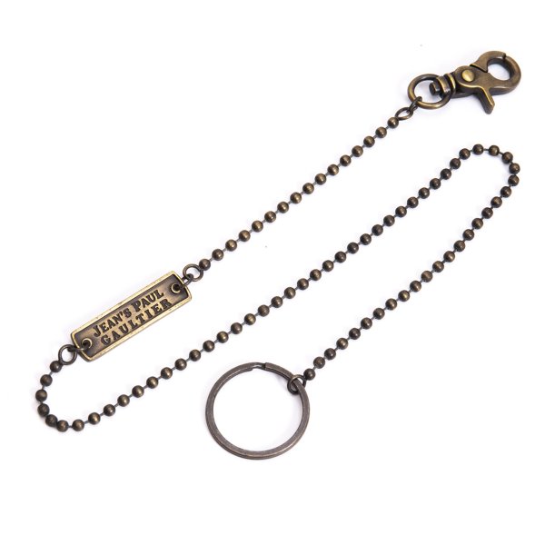 【中古】 ジーンズポールゴルチエJean\u0027s Paul GAULTIER ロゴプレートデザインボールウォレットチェーン ゴールド【メンズ】