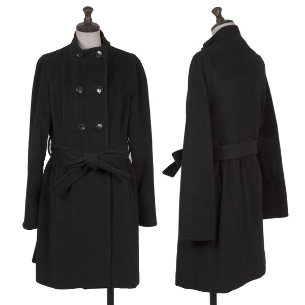 【中古】 ソニアリキエルSONIA RYKIEL アンゴラウールベルテッドダブルコート 黒38【レディース】