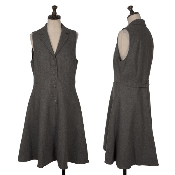 【中古】 ラルフローレンRALPH RALPH LAUREN カシミヤ混ウールアンゴラノースリーブワンピース グレー11【レディース】|PLAYFUL