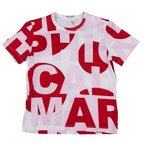 【中古】 ジュンヤワタナベ コムデ給仕JUNYA WATANABE COMME des GARCONS イングリッシュ刷り上げるプルオーバー 赤サクラ色白S位【レディース】