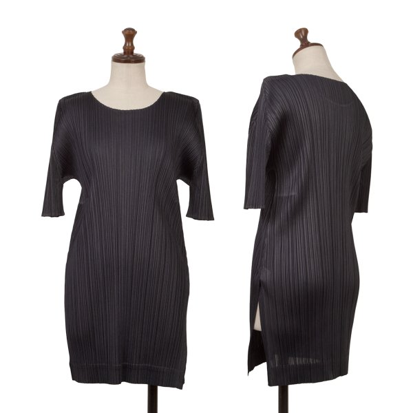 【中古】 筋目プリーズPLEATS PLEASE 筋目ロングプルオーバー 紺3【レディース】