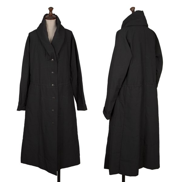 【中古】 筋目プリーズPLEATS PLEASE 超音波カッティングショールカラーコート 濃薄墨色3【レディース】