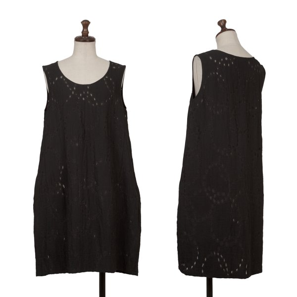 【中古】 リミフゥLIMI feu シースルードットジャガードノースリーブワンピース 黒S【レディース】