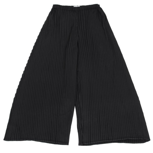 【中古】 イッセイミヤケISSEY MIYAKE プリーツフレアワイドパンツ 黒1【レディース】