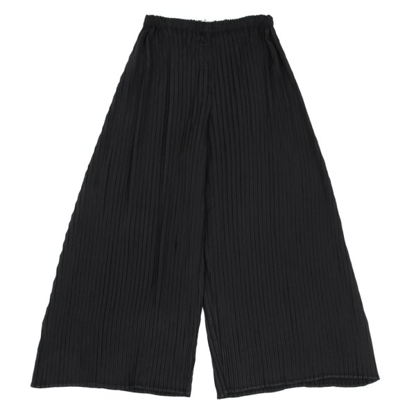 【中古】 イッセイミヤケISSEY MIYAKE プリーツフレアワイドパンツ 黒1【レディース】