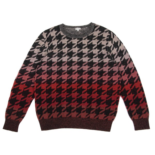 【中古】 極点スミスPaul Smith モヘヤ混千鳥透かし彫りグラデーション編み物 赤さくら色他XL【メンズ】