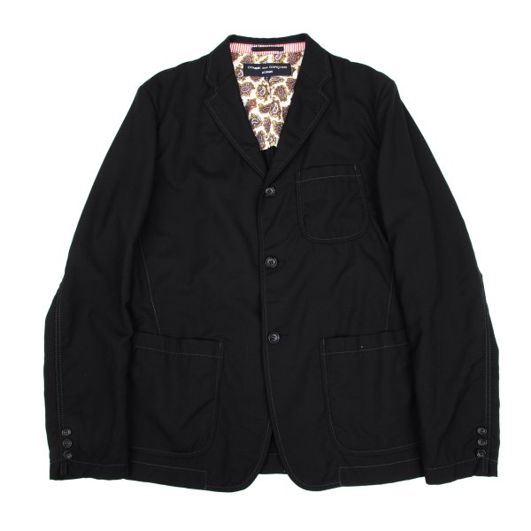 【中古】 コムデ給仕 オムCOMME des GARCONS HOMME 裏ペイズリーパッチポケット3B上衣 黒L【メンズ】