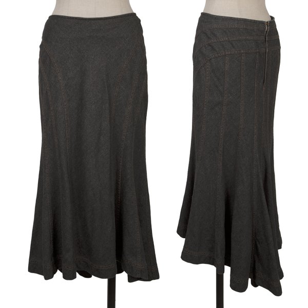 【中古】 トリココムデギャルソンtricot COMME des GARCONS コットン切替デニムマーメイドスカート チャコールS【レディース】|PLAYFUL