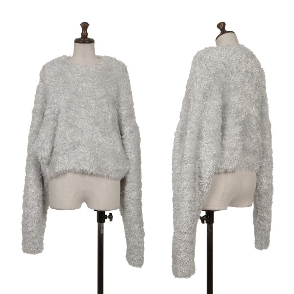【中古】 ノアール ケイ ニノミヤnoir kei ninomiya グリッタークロップドシャギーニットセーター シルバーS【レディース】|PLAYFUL