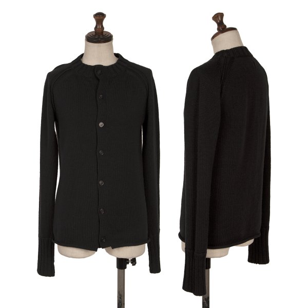 【中古】 ヨウジヤマモト ノアールYohji Yamamoto NOIR ウールラグランニットカーディガン 濃灰色2【レディース】